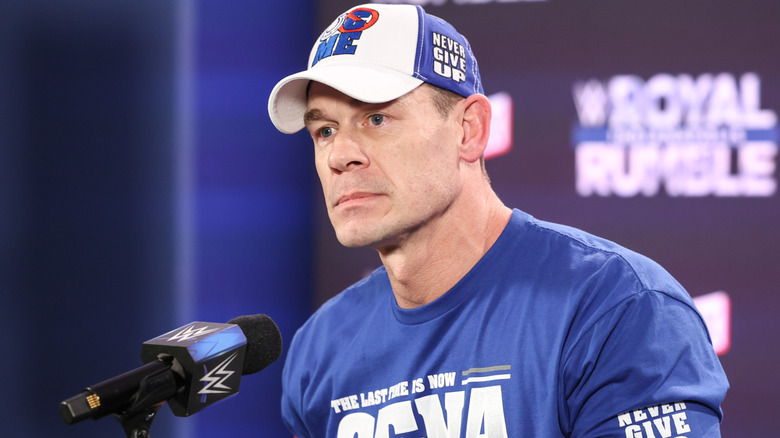 John Cena wearing a baseball hat