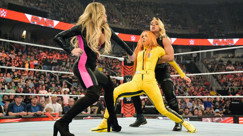 Trish Stratus and Zoey Stark attack Becky Lynch