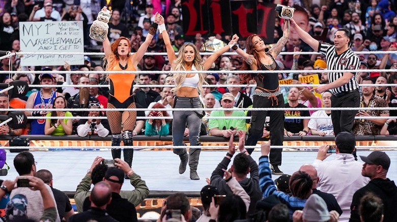 Trish Stratus Celebrates Her Win At WrestleMania 39