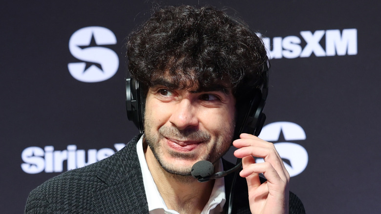 Tony Khan on a headset