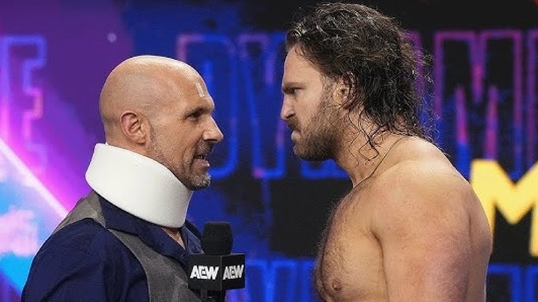 Christopher Daniels and "Hangman" Adam Page exchange insults