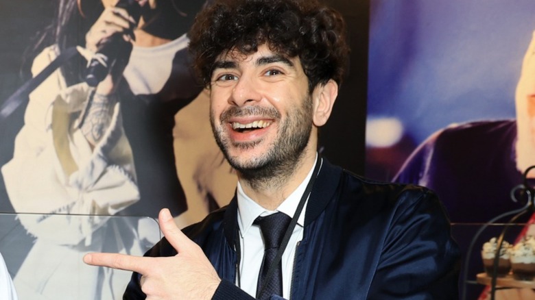 Tony Khan with finger guns 