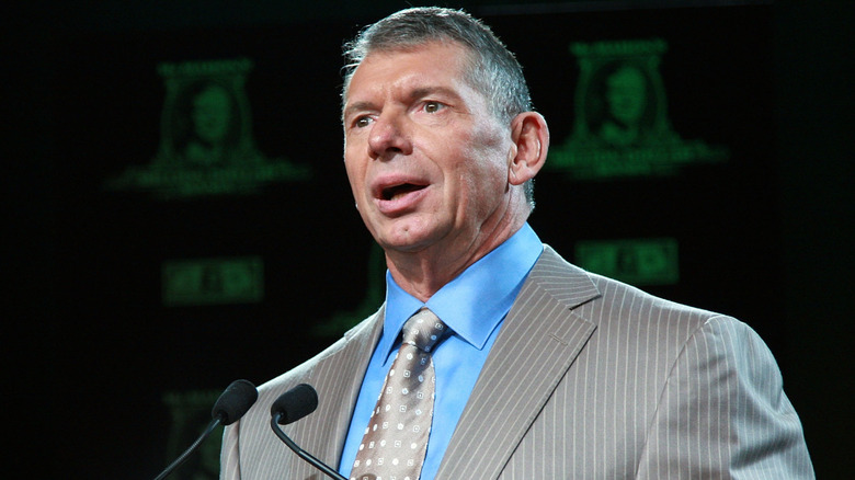 Former WWE CEO Vince McMahon in a suit