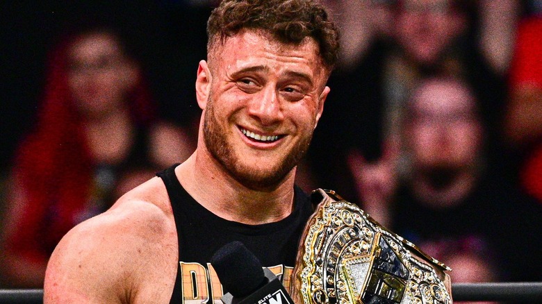 MJF smiling on AEW television