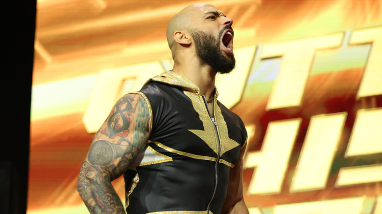 Ricochet entrance in AEW