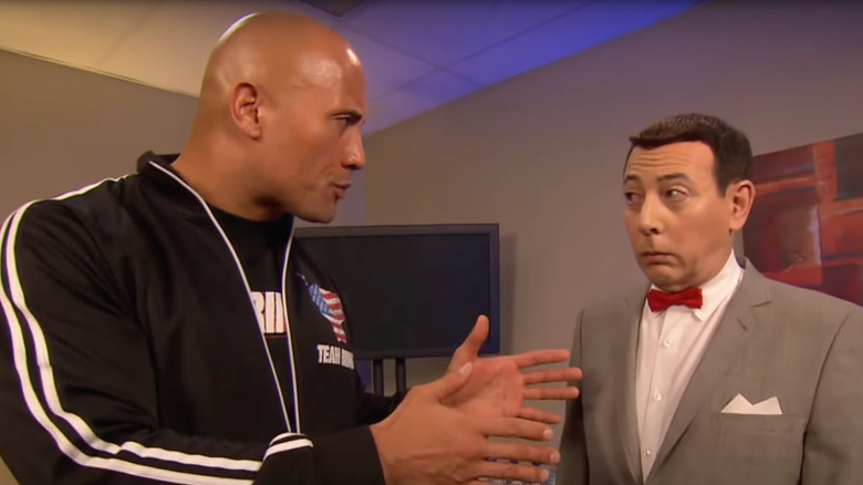 The Rock talks to Pee-Wee Herman