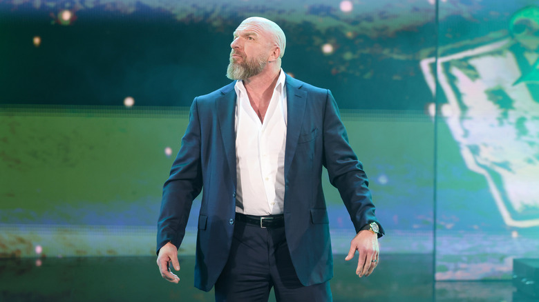 Triple H standing on the entrance ramp