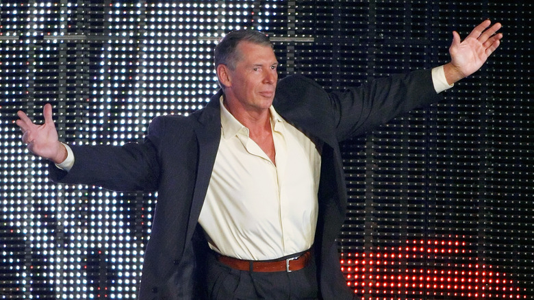 World Wrestling Entertainment Inc. Chairman Vince McMahon is introduced during the WWE Monday Night Raw show at the Thomas & Mack Center August 24, 2009 in Las Vegas, Nevada.