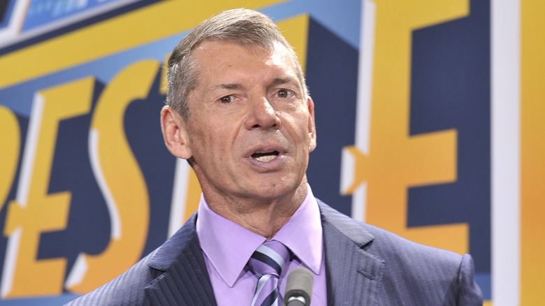 Vince McMahon attends a press conference to announce that WWE Wrestlemania 29 will be held at MetLife Stadium in 2013 at MetLife Stadium on February 16, 2012 in East Rutherford, New Jersey.