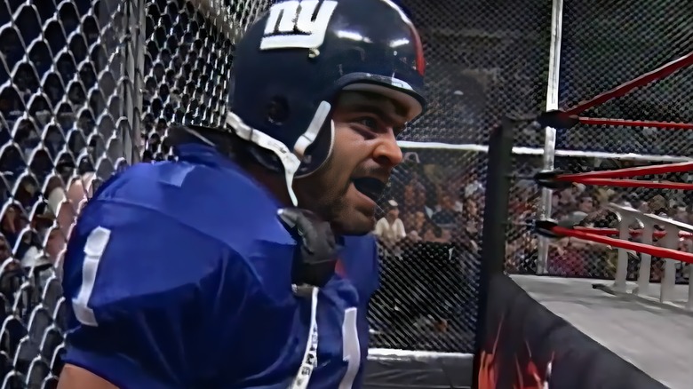 Vince Russo wearing Giants uniform