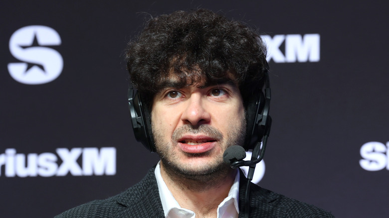 Tony Khan looking unhappy