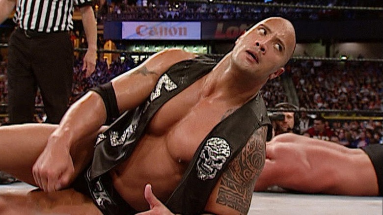 The Rock post-stunner on Stone Cold