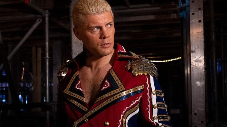 Cody Rhodes is pictured backstage before debuting at WrestleMania.