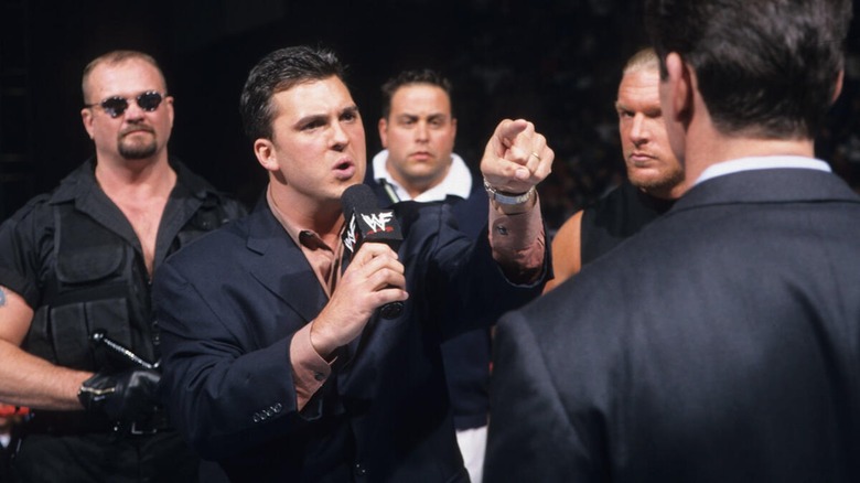 The Big Bossman, Shane McMahon, Pete Gas, Triple H, and Vince McMahon