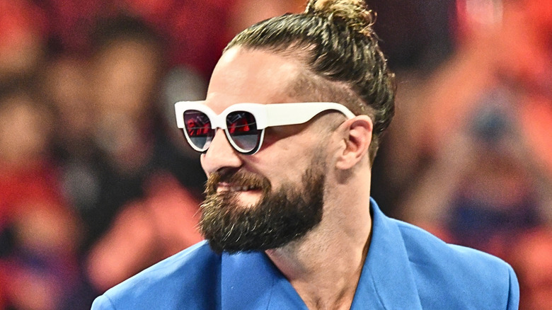 Seth Rollins wearing white sunglasses