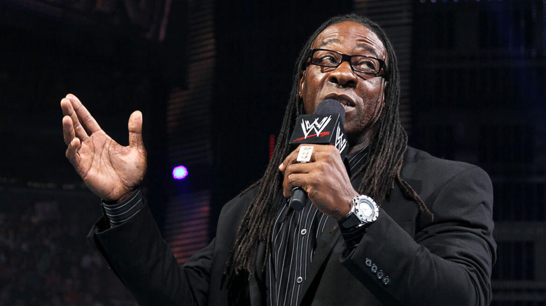 Booker T cutting a promo