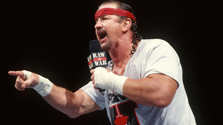Terry Funk talking into microphone