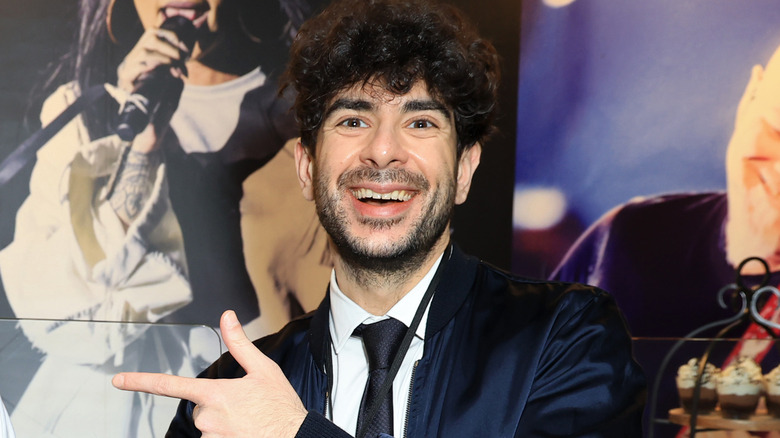 AEW owner Tony Khan looking quite happy