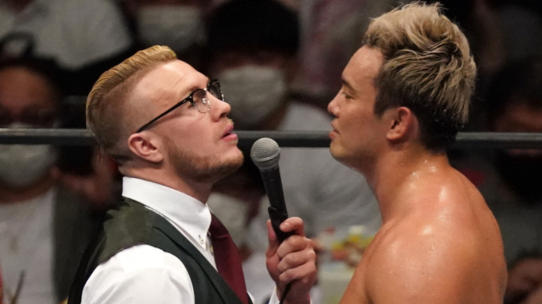 Will Ospreay stares down Kazuchika Okada