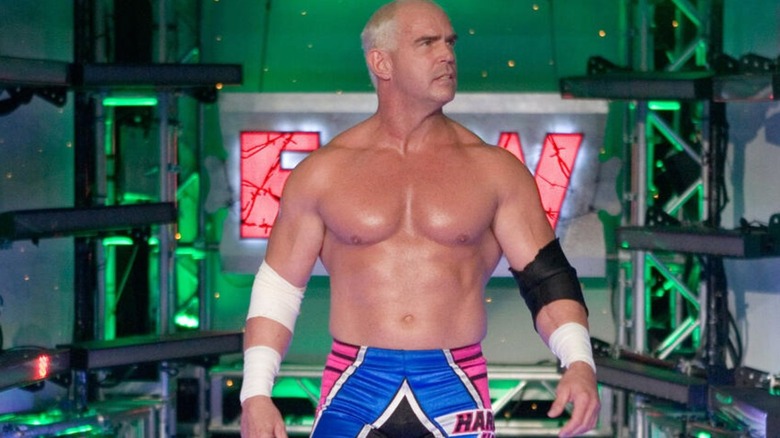 Hardcore Holly heads down the ramp to the ring for a match during a show for WWE's iteration of ECW.