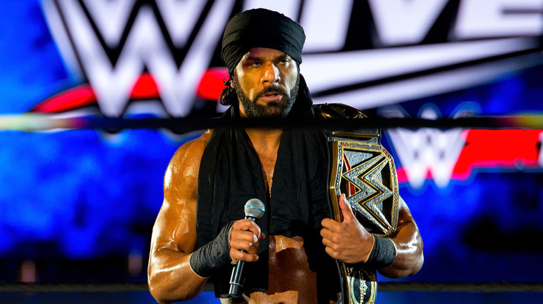 The wrestler Jinder Mahal in action at WWE Live at the Palau Sant Jordi on November 4, 2017 in Barcelona, Spain.