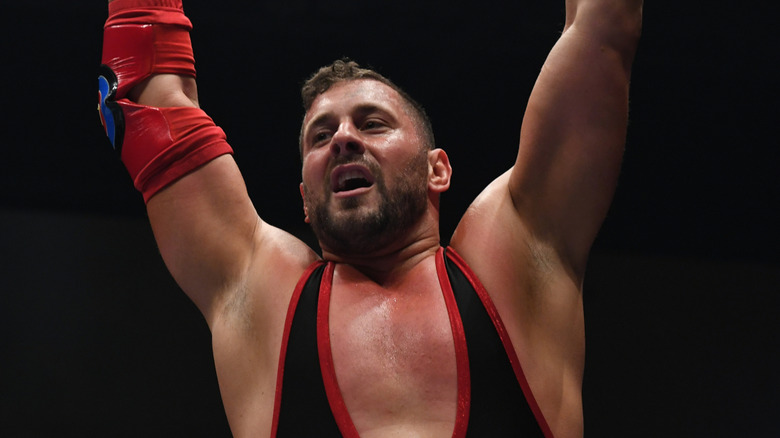 Colt Cabana enters the ring during the New Japan Cup of NJPW at Aore Nagaoka on March 24, 2019 in Nagaoka, Japan.