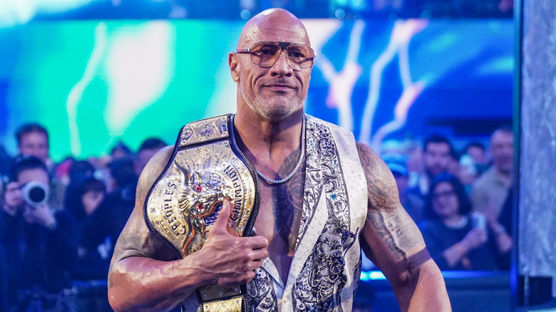 Dwayne "The Rock" Johnson makes his way to the ring during RAW at Intuit Dome on January 6, 2025 in Inglewood, California.