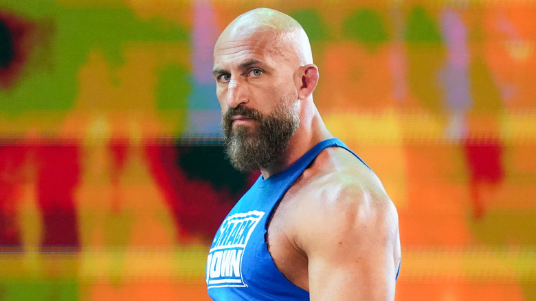 Tommaso Ciampa enters the arena during SmackDown at KFC YUM! Center on June 7, 2024 in Louisville, Kentucky.