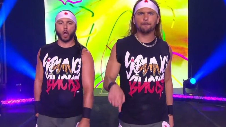 The Young Bucks walking down ramp