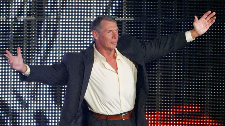 World Wrestling Entertainment Inc. Chairman Vince McMahon is introduced during the WWE Monday Night Raw show at the Thomas & Mack Center August 24, 2009 in Las Vegas, Nevada.