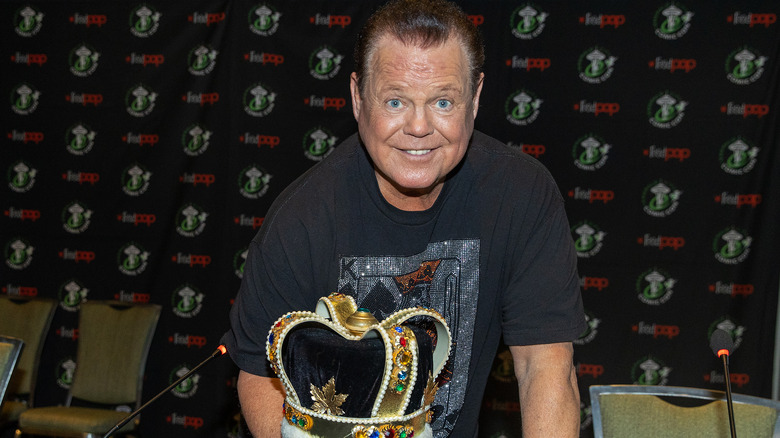 Professional wrestler Jerry "The King" Lawler poses for a photo during Emerald City Comic Con at the Washington State Convention Center on December 04, 2021 in Seattle, Washington.