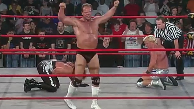 Lex Luger, Sting, and Jeff Jarrett in the ring
