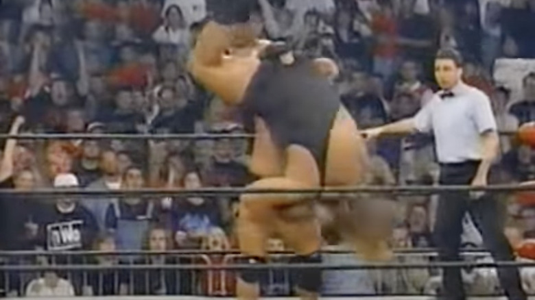 Goldberg body slams The Giant