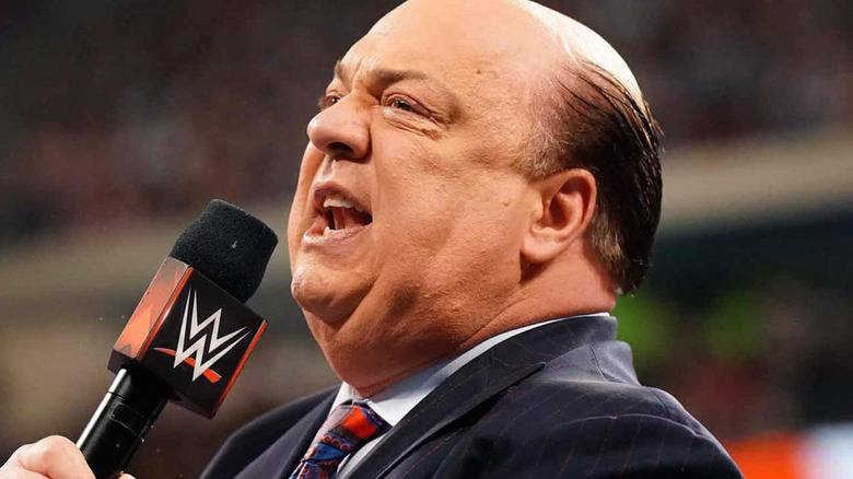 Paul Heyman with microphone