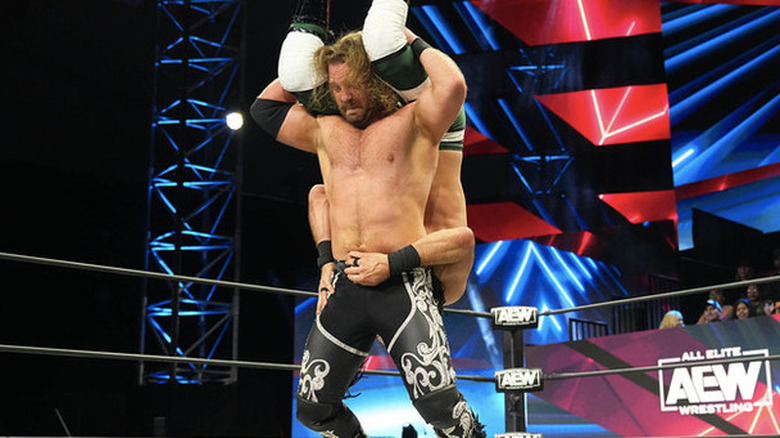 Adam Page wrestling Claudio Castagnol