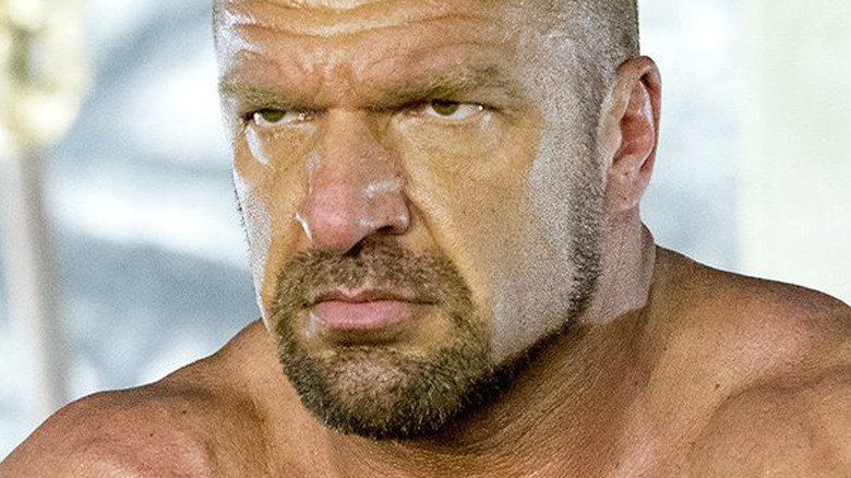 Triple H looking bothered