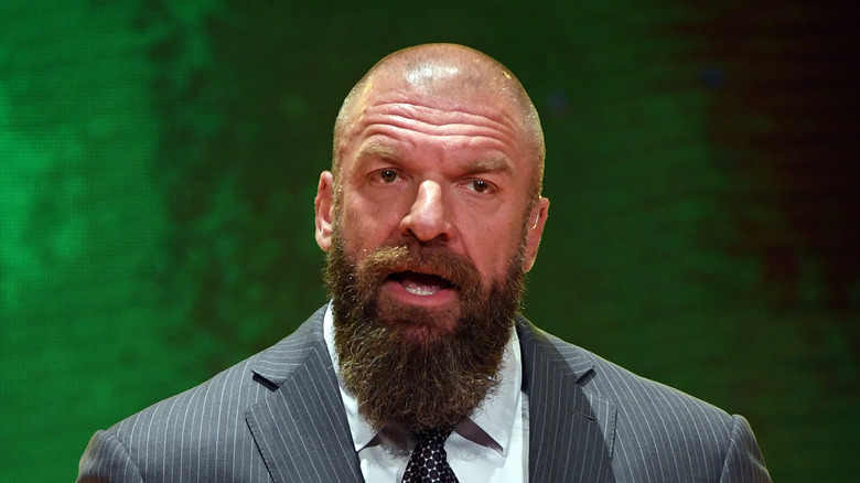 Triple H talking about something