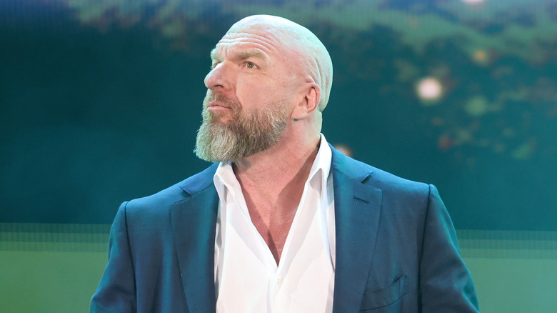 Triple H looking out at the crowd