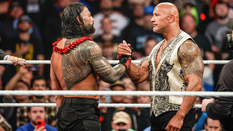 Roman Reigns and The Rock in the ring