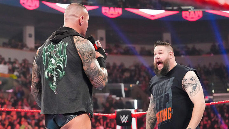 Randy Orton confronts Kevin Owens in WWE ring