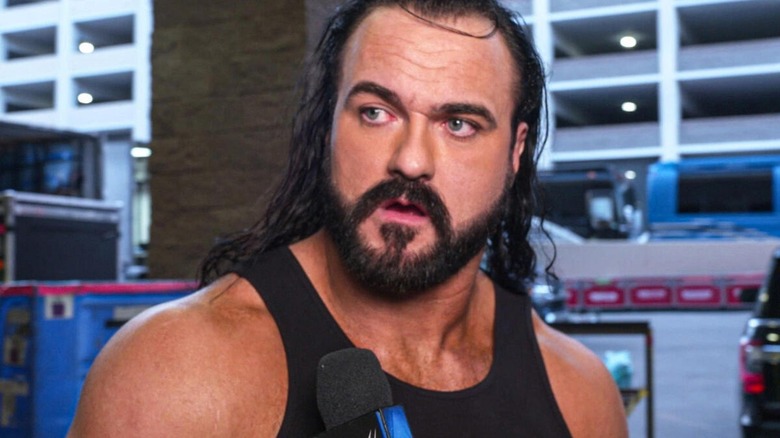 Drew McIntyre gives a backstage interview.