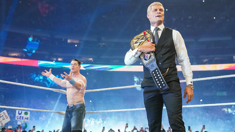 Cody Rhodes and John Cena, moments before disaster