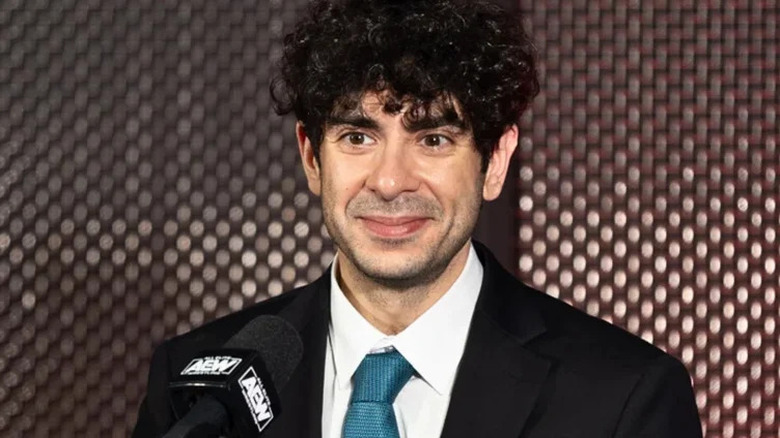 Tony Khan during an AEW press conference