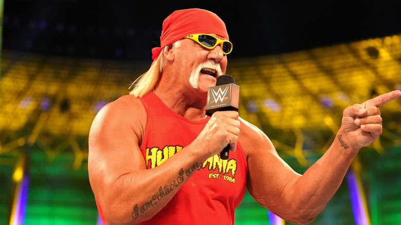 Hulk Hogan cutting a promo