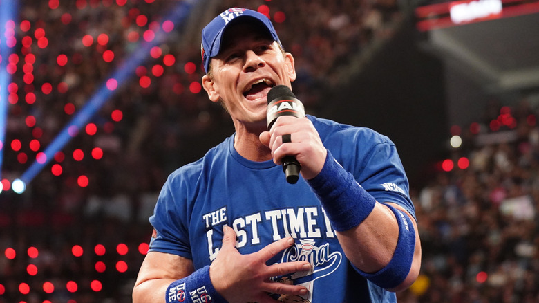 John Cena addresses the crowd on WWE RAW