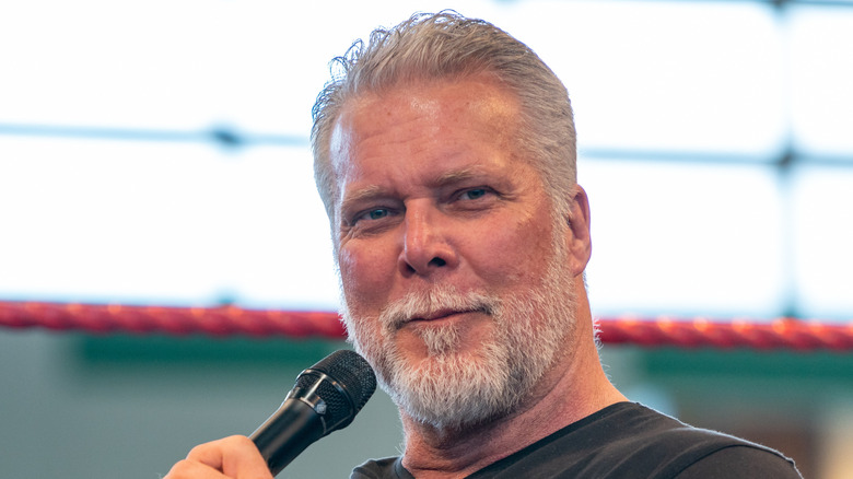 Kevin Nash speaking to media