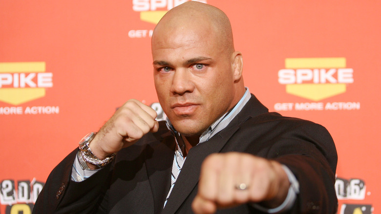 Kurt Angle poses