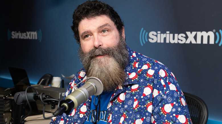 Mick Foley visiting the Sirius XM Studios, 2019