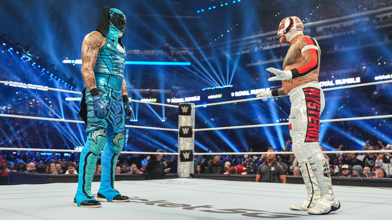 Penta and Rey Mysterio at WWE Royal Rumble 2025