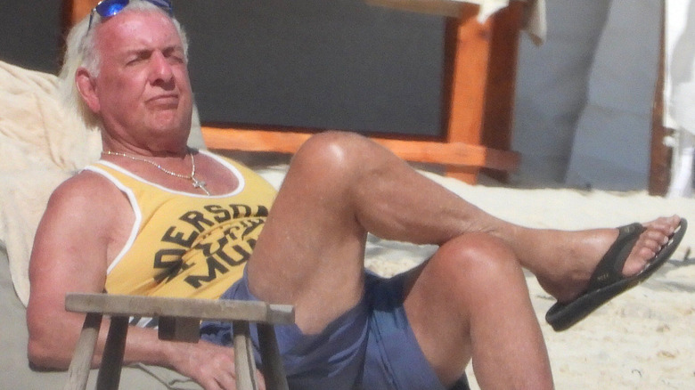 Ric Flair lounges on the beach